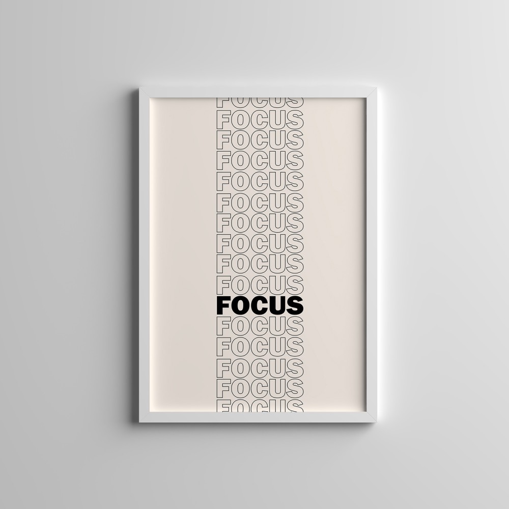 Dekoratif Focus Beyaz Çerçeveli Tablo