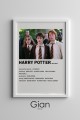 Dekoratif Harry Potter Beyaz Çerçeveli Tablo