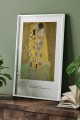 Dekoratif Gustav Klimt The Kiss Beyaz Çerçeveli Tablo