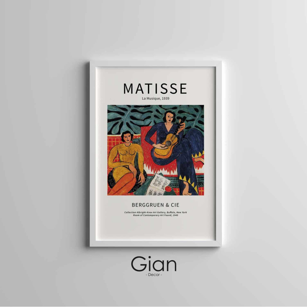 Dekoratif Matisse La Musique Beyaz Çerçeveli Tablo