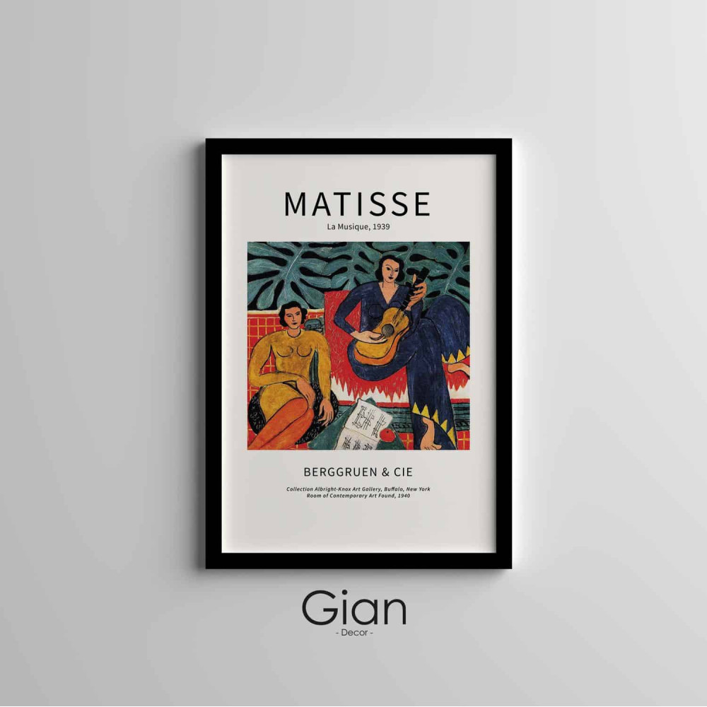 Dekoratif Matisse La Musique Siyah Çerçeveli Tablo