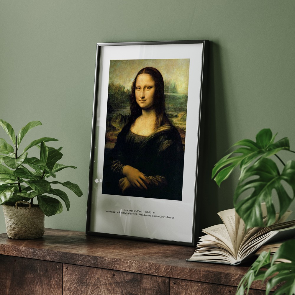 Dekoratif Mona Lisa Siyah Çerçeveli Tablo
