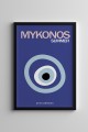 Dekoratif Mykonos Siyah Çerçeveli Tablo