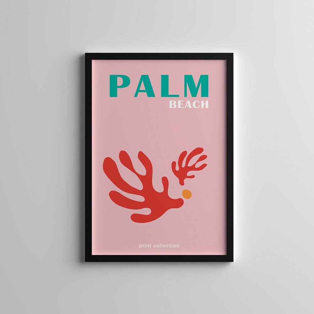 Dekoratif Palm Siyah Çerçeveli Tablo