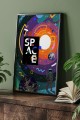 Dekoratif İkili Renkli Uzay Siyah Çerçeveli Tablo