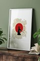 Dekoratif Samurai Beyaz Çerçeveli Tablo