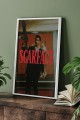 Dekoratif Scarface Tony Montana Beyaz Çerçeveli Tablo