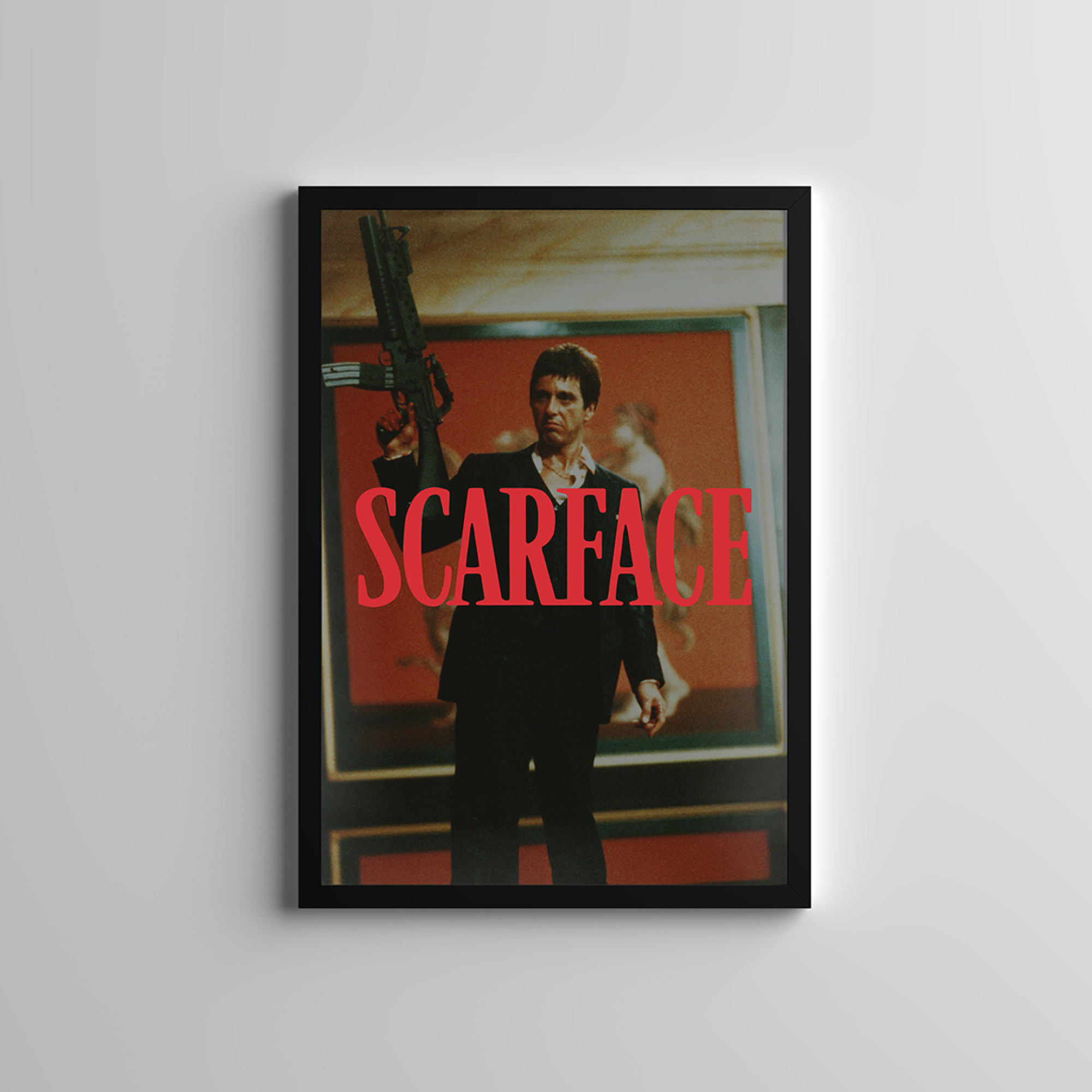Dekoratif Scarface Tony Montana Siyah Çerçeveli Tablo Gian Decor