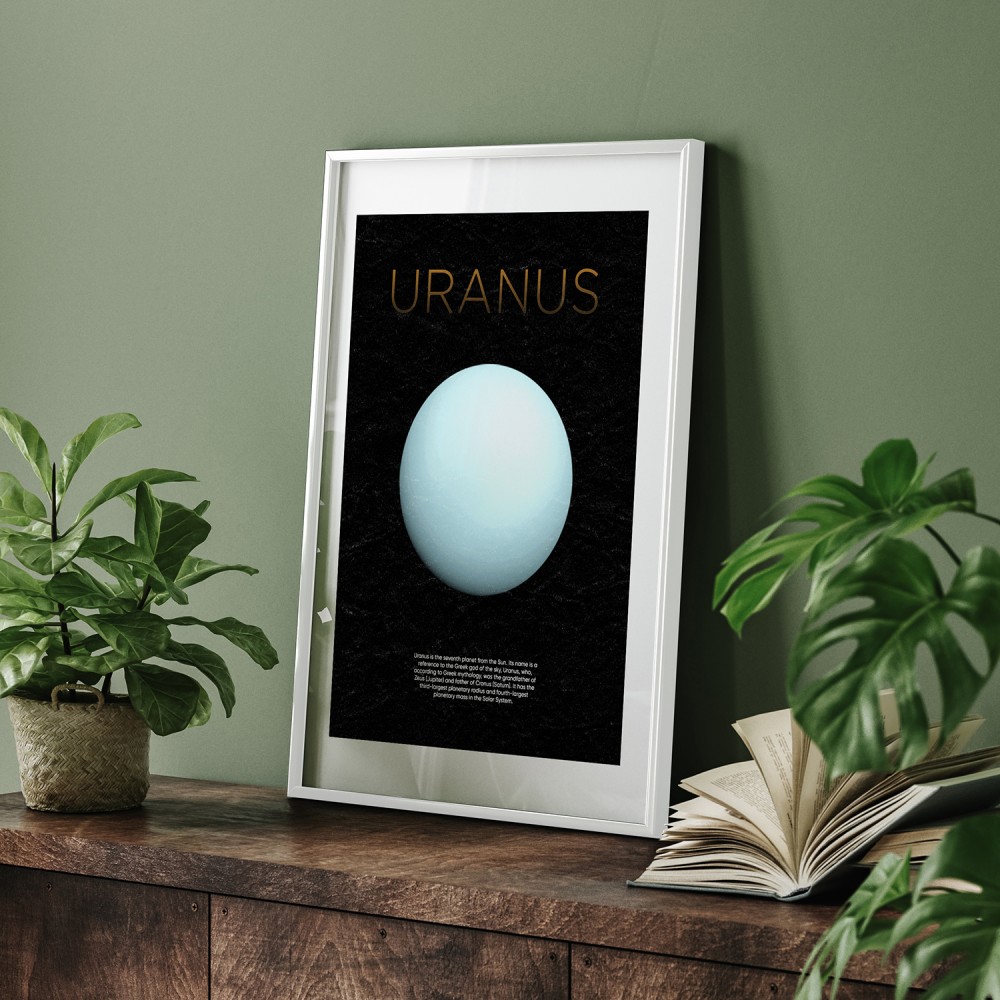 Dekoratif Uranüs Beyaz Çerçeveli Tablo