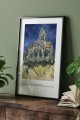 Dekoratif Van Gogh Kilise Siyah Çerçeveli Tablo