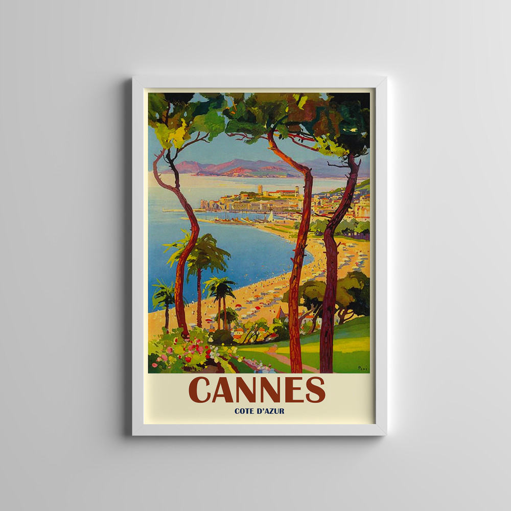Dekoratif Cannes Beyaz Çerçeveli Tablo