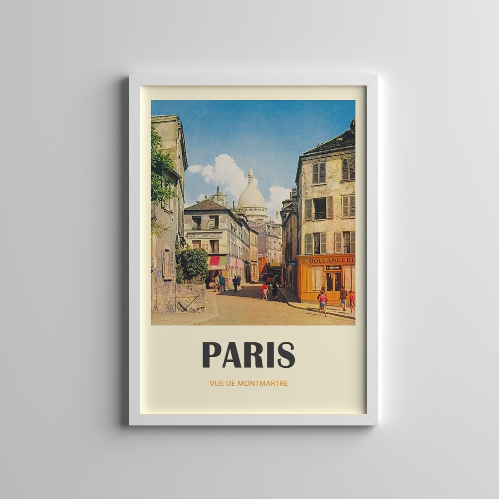 Dekoratif Paris Beyaz Çerçeveli Tablo
