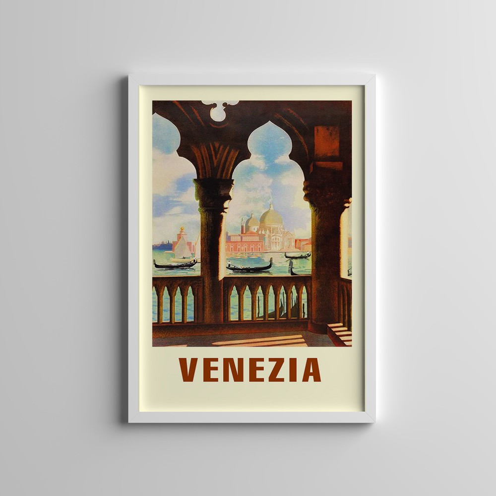 Dekoratif Venezia Beyaz Çerçeveli Tablo