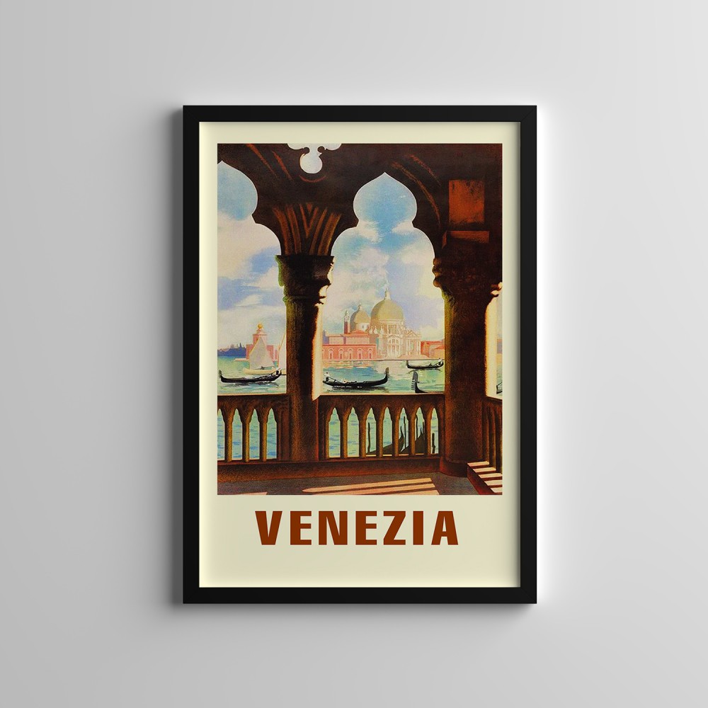 Dekoratif Venezia Siyah Çerçeveli Tablo