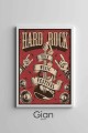 Dekoratif Hard Rock Beyaz Çerçeveli Tablo