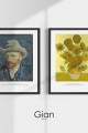 Dekoratif İkili Van Gogh Seri Siyah Çerçeveli Tablo