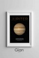 Dekoratif Jüpiter Beyaz Çerçeveli Tablo