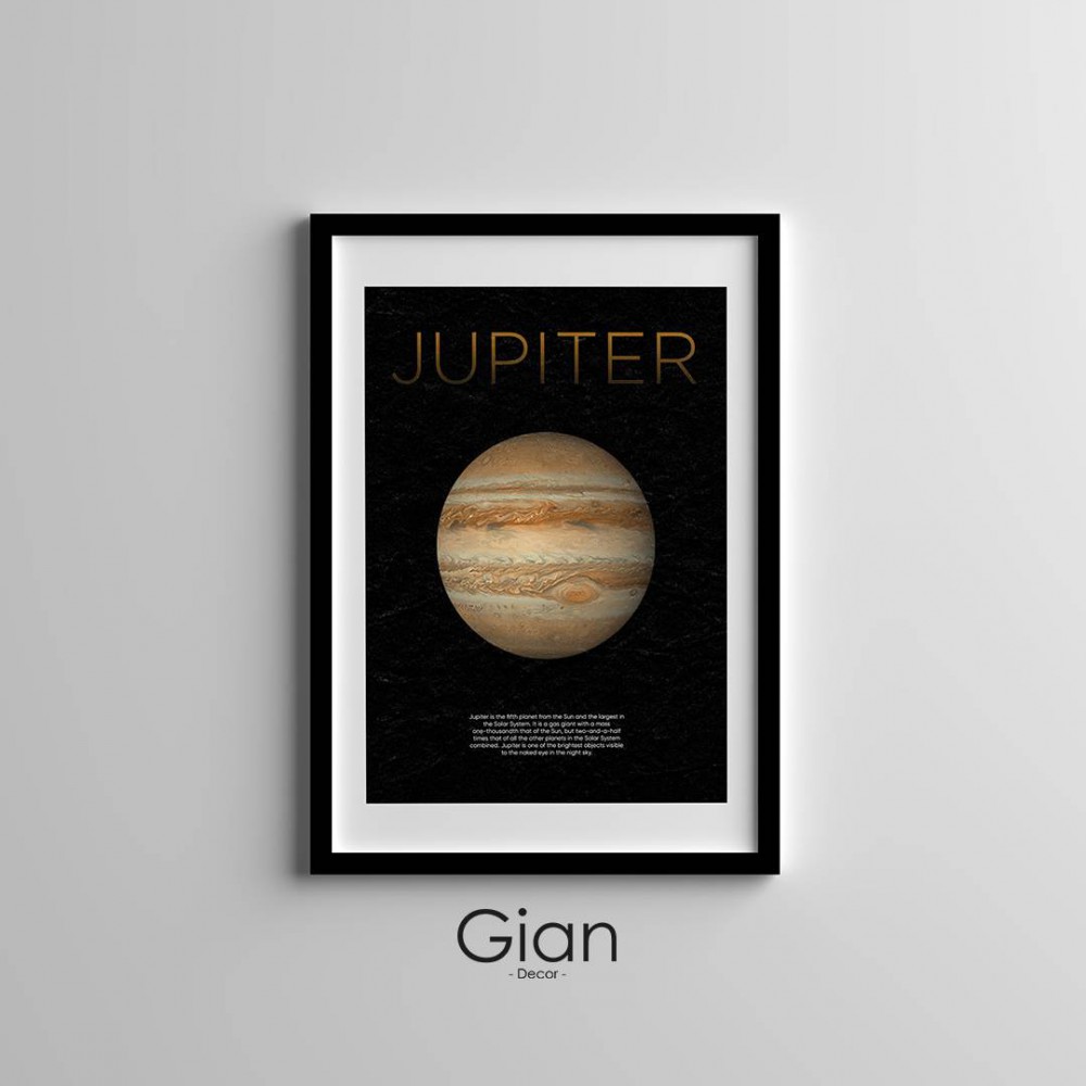 Dekoratif Jüpiter Siyah Çerçeveli Tablo