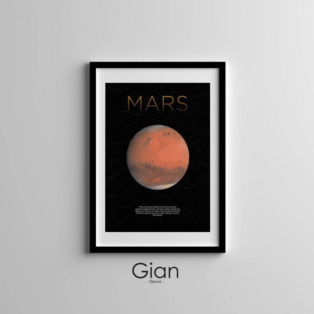 Dekoratif Mars Siyah Çerçeveli Tablo
