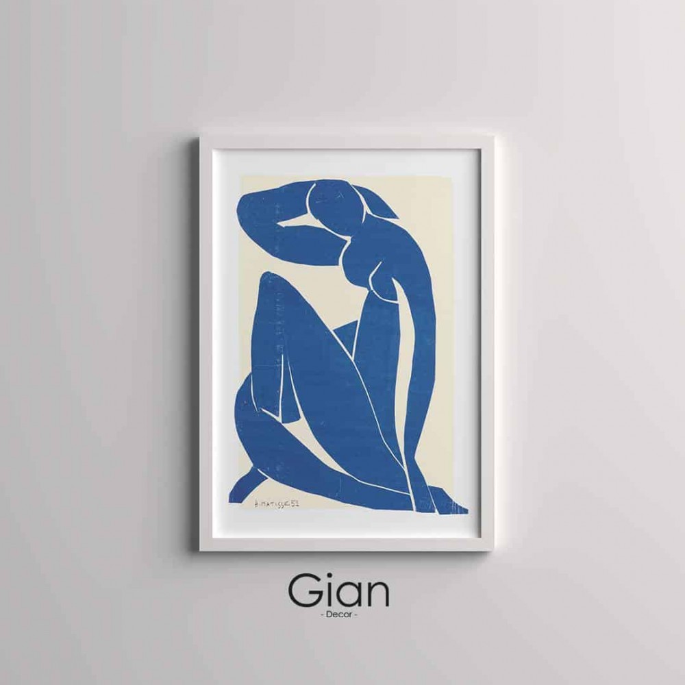 Dekoratif Matisse Blue Nudes Beyaz Çerçeveli Tablo
