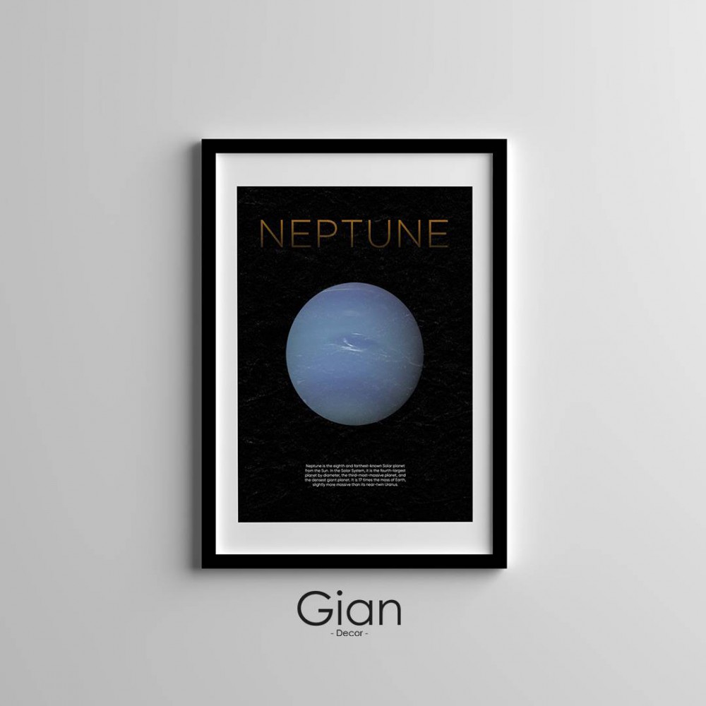 Dekoratif Neptün Siyah Çerçeveli Tablo