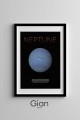 Dekoratif Neptün Siyah Çerçeveli Tablo