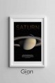 Dekoratif Satürn Beyaz Çerçeveli Tablo