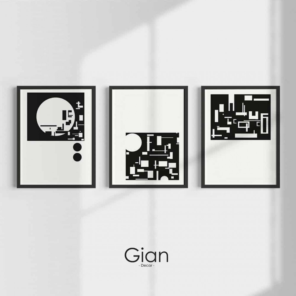 Dekoratif Üçlü Sinyal Siyah Çerçeveli Tablo