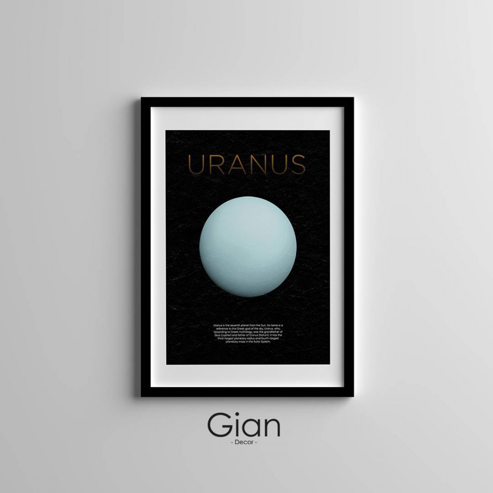 Dekoratif Uranüs Siyah Çerçeveli Tablo