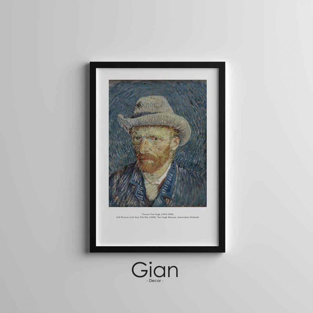 Dekoratif Van Gogh Otoportresi Siyah Çerçeveli Tablo